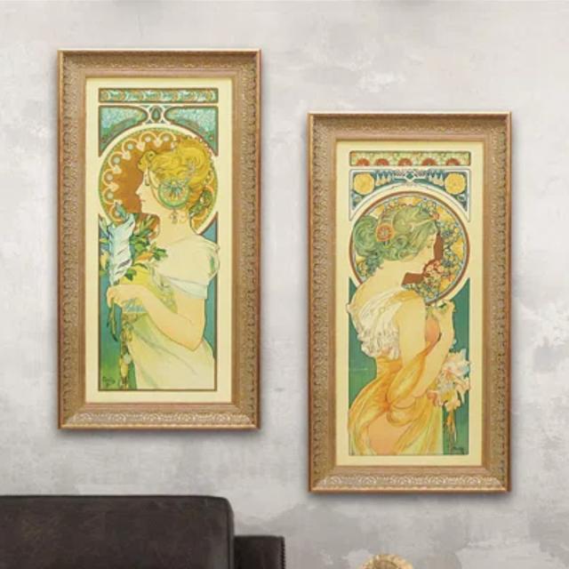 アートパネル アールヌーボー 43.5×83cm （ 絵画 絵 アート インテリア