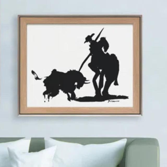 アートパネル パブロ ピカソ 『ブルファイト』 81.5×66.5cm （ 絵画 絵 アート インテリア 額入り 壁掛け おしゃれ 名画 吊金具付き ポスター アートフレーム アートポスター 額付き フレーム付き 複製画 ）の通販は 15,980円