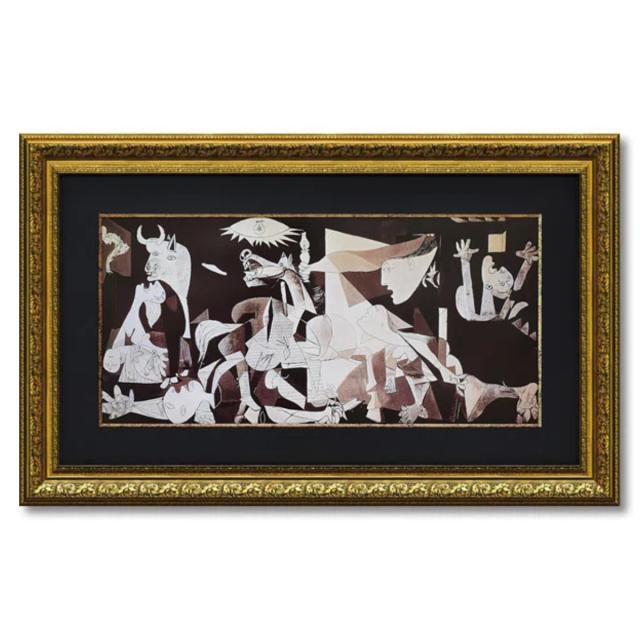 アートパネル パブロ ピカソ 『ゲルニカ』 89.5×55.5cm （ 絵画 絵 アート インテリア 額入り 壁掛け おしゃれ ゲル加工 名画 吊金具付き 横長 ポスター アートフレーム アートポスター 額付き フレーム付き 複製画 ）