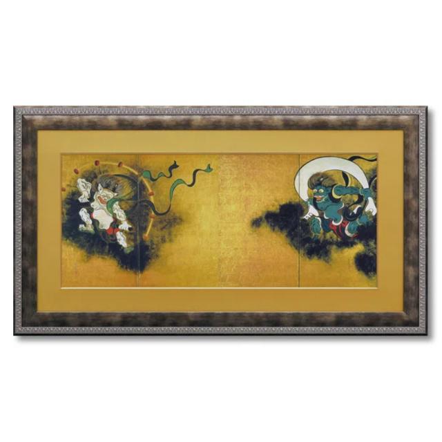 アートパネル 尾形 光琳 『風神雷神図屏風』 101×56cm （ 絵画 絵 アート インテリア 額入り 壁掛け おしゃれ ゲル加工 名画 吊金具付き ポスター アートフレーム アートポスター 額付き フレーム付き 複製画 ）