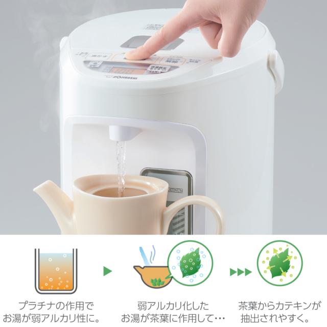 象印 電気ポット 2.2L VE電気まほうびん 優湯生 蒸気レス構造 （ ZOJIRUSHI 象印マホービン 湯沸しポット 保温ポット 魔法瓶 保温 2.2リットル 給湯ポット 湯沸かし器 コードレス 温度設定 蒸気レス 時短 節約 お湯 沸騰 ）