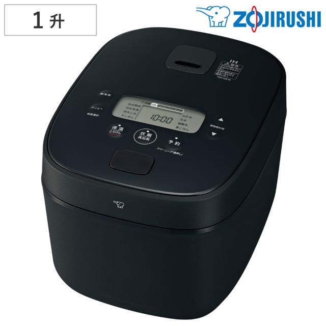 象印 IH炊飯器 1升炊き 極め炊き 黒まる厚釜 フラット設計 立つしゃもじ付き 日本製 （ ZOJIRUSHI 象印マホービン 1升 IH式 ジャー 保温 ごはん 白米 雑穀米 無洗米 玄米 麦ごはん 内釜 しゃもじ付き お手入れ 簡単 自動 ）の通販は