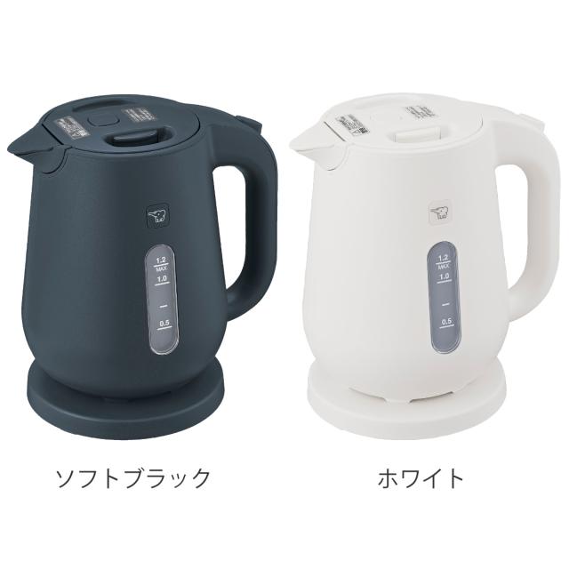 象印 電気ケトル 1.2L 大容量 安全設計 空だき防止 メーカー保証付き （ ZOJIRUSHI 象印マホービン 湯沸しポット 電気 ケトル 1200mL 湯沸かし ポット 湯沸かしケトル 転倒防止 二重構造 おしゃれ キッチン家電 ブラック ホワイト ）