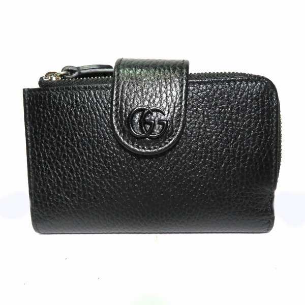 グッチ GUCCI ダブルG 723685 2067 L字ファスナー 2つ折り財布 レディース【中古】