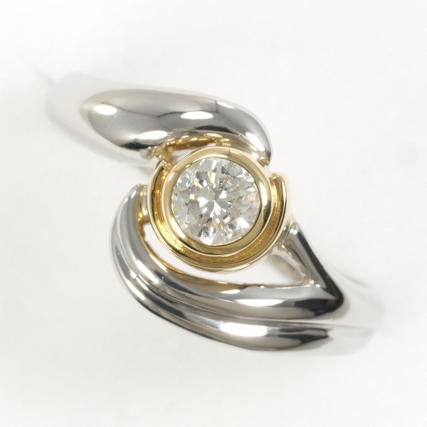 Pt900 モカブラウンダイヤモンド0.39ct リボンリング合計0.63ct