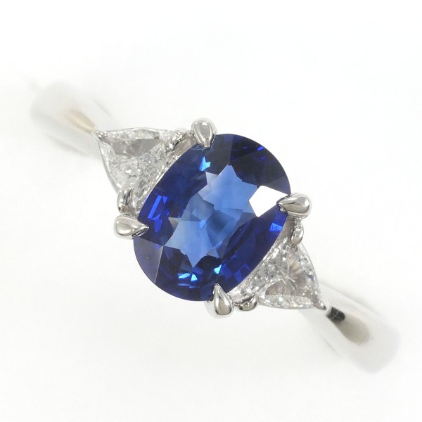 千*尋様 ☆超美品 サファイア pt900 ダイヤモンドリング 約13号☆ Pt900サファイヤ ダイヤリング