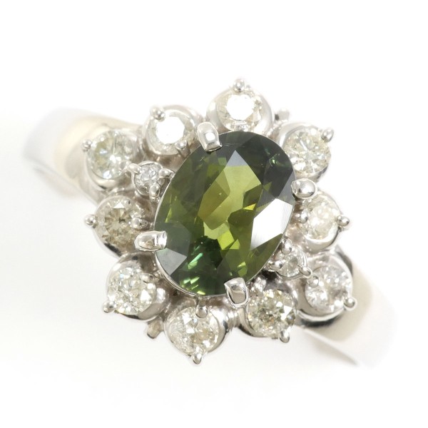 Milluflora グリーンサファイア　プラチナリング Milluflora グリーンサファイア プラチナリング New Arrival | 新作