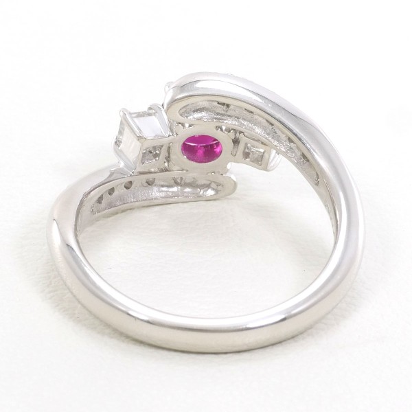 PT900 プラチナ リング 指輪 12号 ルビー 0.55 ダイヤ 0.24 0.15 鑑別