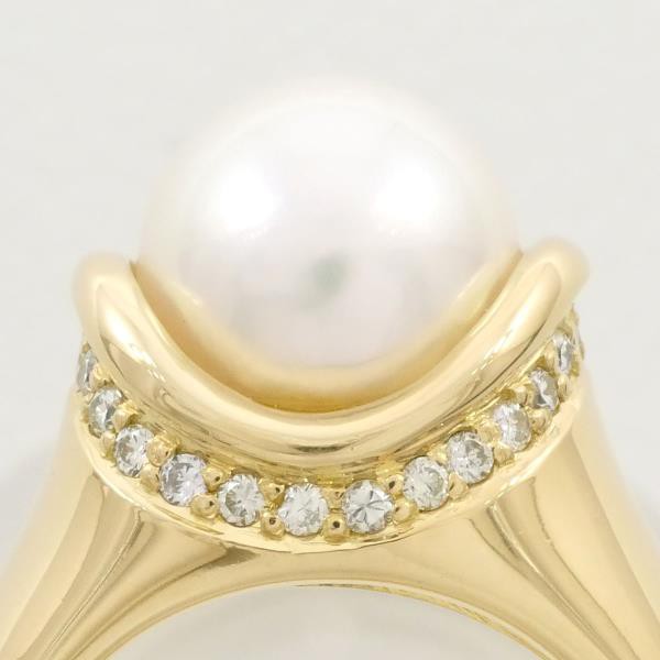 【Jewelry】K18YG デザインリング イエローゴールド パール×9珠 12.5号 5.8g/hm08527ng
