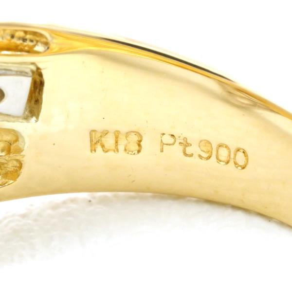 PT900 プラチナ K18YG リング 指輪 11号 ダイヤ 0.03 総重量約5.7g