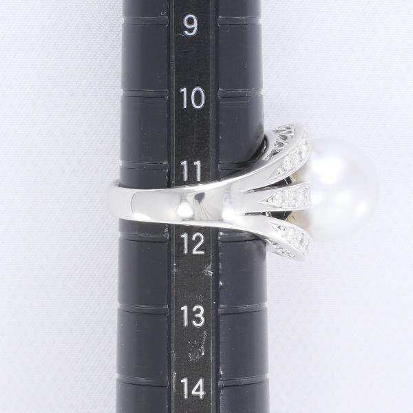 PT900 プラチナ リング 指輪 11.5号 南洋真珠 約12mm ダイヤ