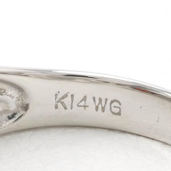 【公式】K14WG リング 3号 ダイヤ 0.17 総重量約2.1g 中古 美品 送料無料☆0315 ホワイトゴールド台