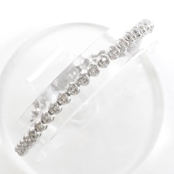 K18 18金 WG ホワイトゴールド ブレスレット ブラウンダイヤ 1.00 カード鑑別書 総重量約8.7g 約18.5cm 中古ジュエリーの通販は