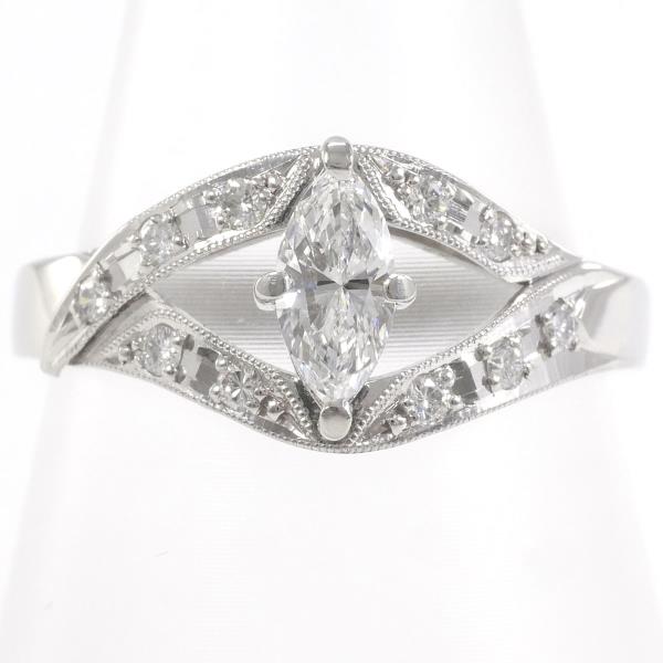 PT850 プラチナ リング 指輪 12号 ダイヤ 0.33 0.12 VS1 鑑定書 総重量約4.7g 中古ジュエリーの通販は