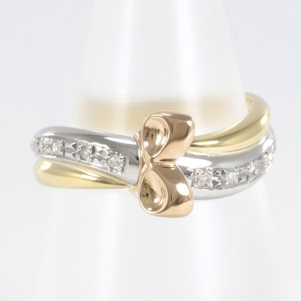 PT900 プラチナ K18YGPG リング 指輪 11号 ダイヤ 0.10 総重量約4.0g 中古ジュエリーの通販は