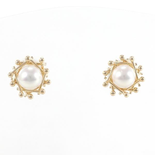 K18 18金 YG イエローゴールド ピアス パール 総重量約0.9g 中古  