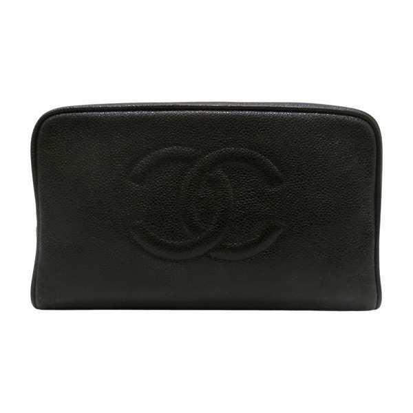 シャネル CHANEL キャビアスキン ココマーク ブランド小物 ポーチ レディース バッグ【中古】