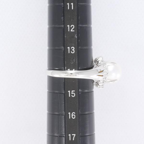 PT900 プラチナ リング 指輪 14号 パール 約9mm ダイヤ 0.30 総