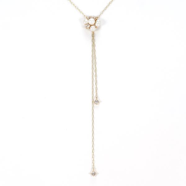 サマンサティアラ K10YG ネックレス パール ジルコニア 総重量約1.5g 約60cm 中古ジュエリーの通販は 12,460円