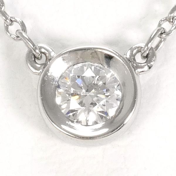 4℃ PT850 ネックレス ダイヤ 約0.1ct 総重量約1.8g 約41cm 中古