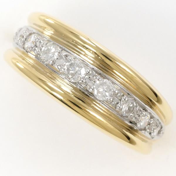 PT900 プラチナ K18YG リング 指輪 10号 ダイヤ 0.35 カード鑑別書 総重量約5.2g 中古ジュエリーの通販は