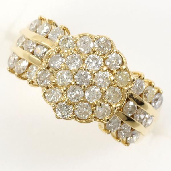 K18 18金 YG イエローゴールド リング 指輪 8号 ダイヤ 1.3 カード鑑別書 総重量約4.4g 中古ジュエリーの通販は 103,600円