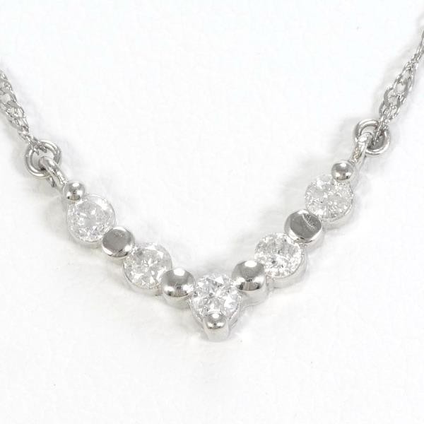 PT850 プラチナ ネックレス ダイヤ 0.20 総重量約1.4g 約41cm 中古ジュエリーの通販はネックレス