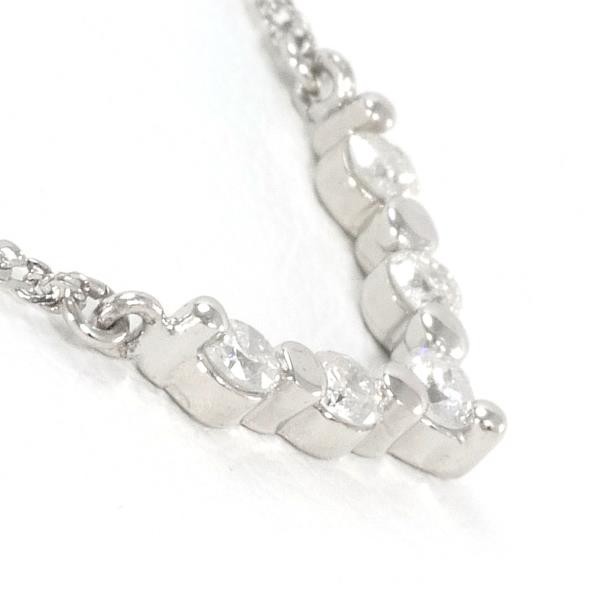 PT850 プラチナ ネックレス ダイヤ 0.20 総重量約1.4g 約41cm 中古ジュエリーの通販は