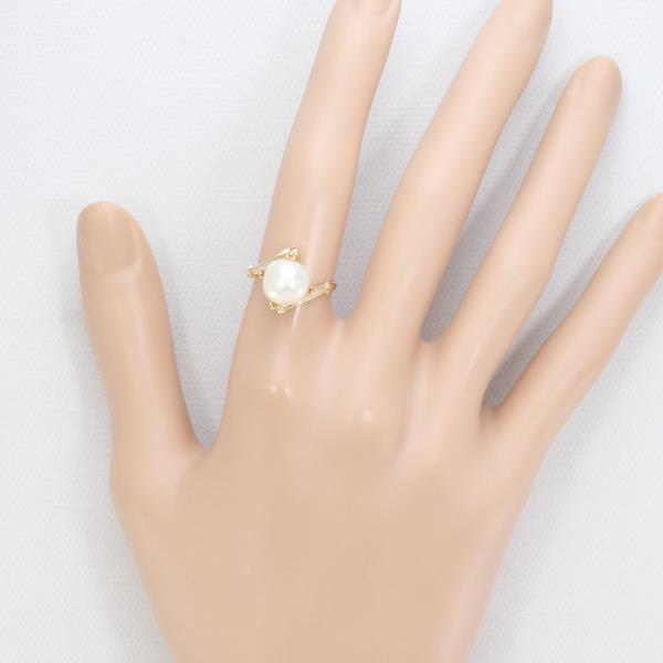 K18 18金 YG イエローゴールド リング 指輪 10号 パール 約9mm 総重量  