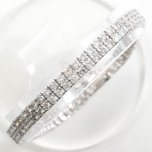 PT850 プラチナ ブレスレット ダイヤ 5.00 カード鑑別書 総重量約16.6g 約17.5cm 中古ジュエリーの通販は 249,000円