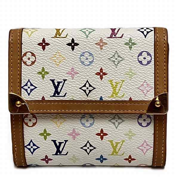 ルイヴィトン Louis Vuitton モノグラムマルチカラー ポルトモネビエカルトクレディ M92983 ダブルホック 3つ折り財布 レディース【中古