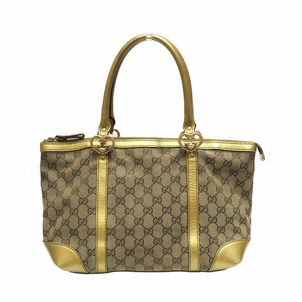 グッチ GUCCI GGキャンバス ハートシェープインターロッキング 257069 バッグ トートバッグ レディース【中古】