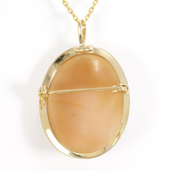 K18 18金 YG イエローゴールド ネックレス シェルカメオ 約41cm