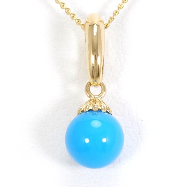 K18 18金 YG イエローゴールド ネックレス ターコイズ 総重量約1.7g 約39cm 中古ジュエリーの通販は