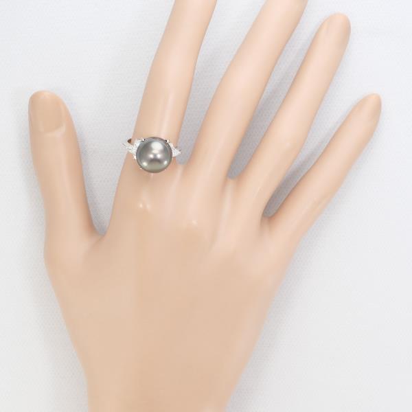 pt900 プラチナ900 パール ダイヤモンドリング パールリング 1.05ct 11.9g