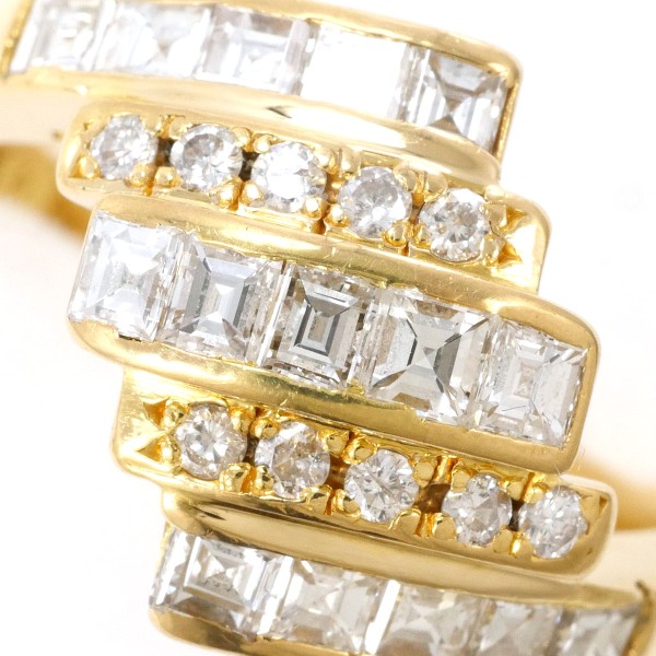 K18 18金 YG イエローゴールド リング 指輪 12号 ダイヤ 0.89 0.15  