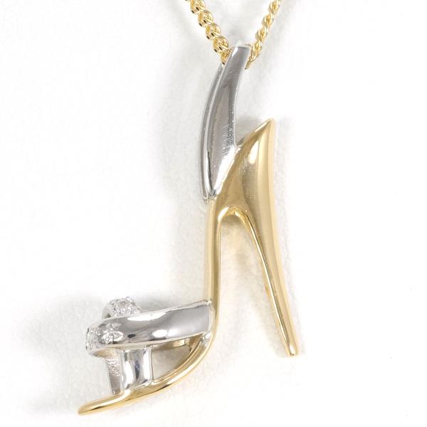 PT900 プラチナ K18YG ネックレス ダイヤ 0.04 総重量約3.4g 約45cm 中古ジュエリーの通販は