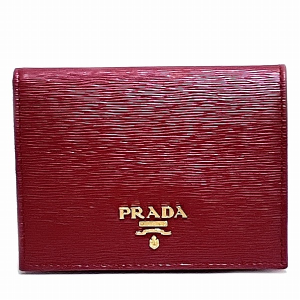 プラダ PRADA サフィアーノ 1MV204 レッド 財布 2つ折り財布 レディース【中古】