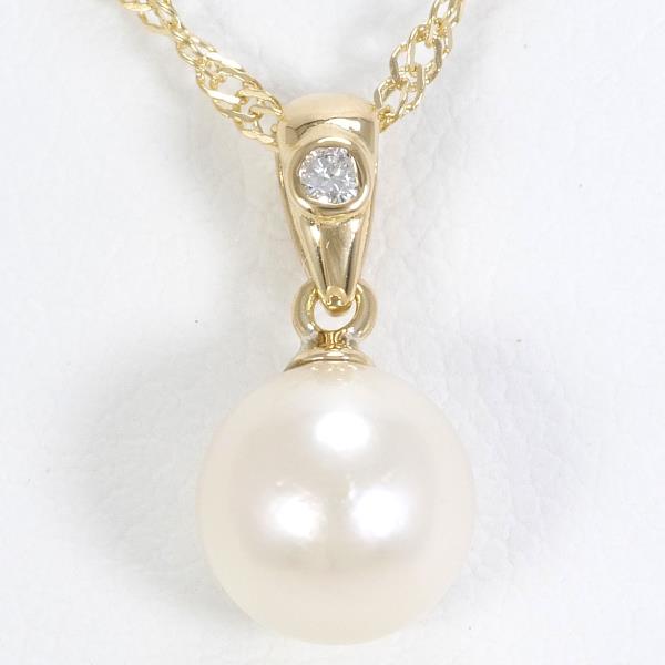 K18 18金 YG イエローゴールド ネックレス パール ダイヤ 総重量約1.8g 約40cm 中古ジュエリーの通販は 20,706円