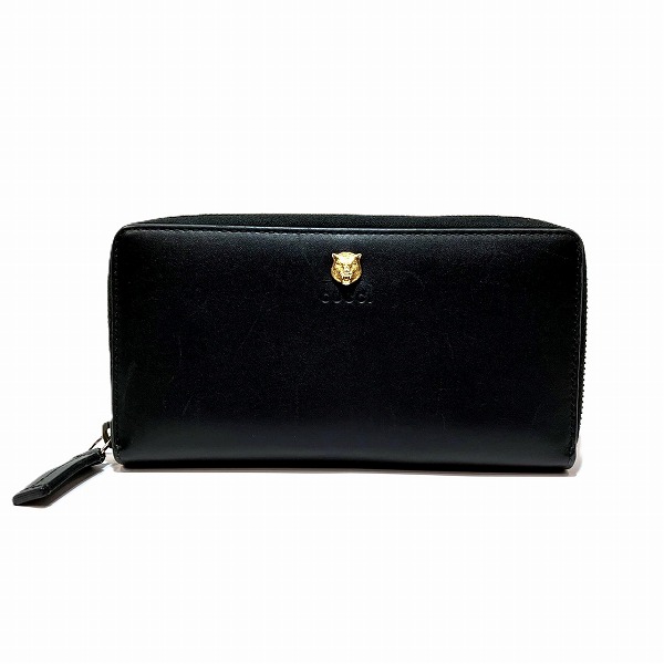 グッチ GUCCI アニマリエ タイガー 428721 ラウンドファスナー 長財布 メンズ【中古】