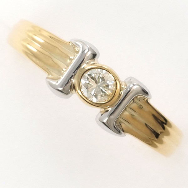 PT900 プラチナ K18YG リング 指輪 11.5号 ダイヤ 0.13 総重量約2.7g  