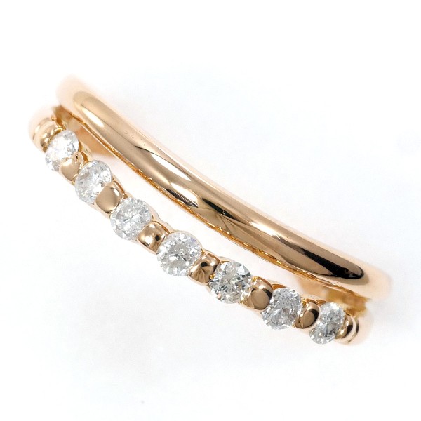 K18 18金 PG ピンクゴールド リング 指輪 6号 ダイヤ 0.19 ジュエリー