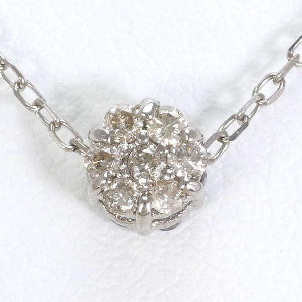 K10 10金 WG ホワイトゴールド ネックレス タンザナイト ダイヤ 総重量約0.8g 約40cm 中古ジュエリーの通販は