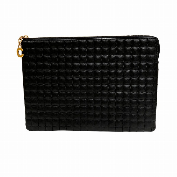 セリーヌ CELINE 10B813BFL Cチャーム ブラック バッグ クラッチバッグ レディース【中古】