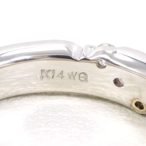 K14 14金 WG ホワイトゴールド リング 指輪 8.5号 ダイヤ 0.10 総重量  