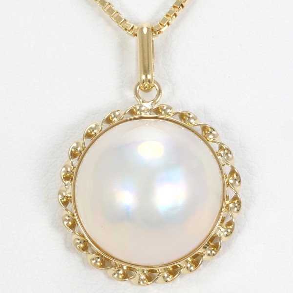 ☆マベパール K18‪☆ネックレストップ チャーム ゴールド 真珠 750‬