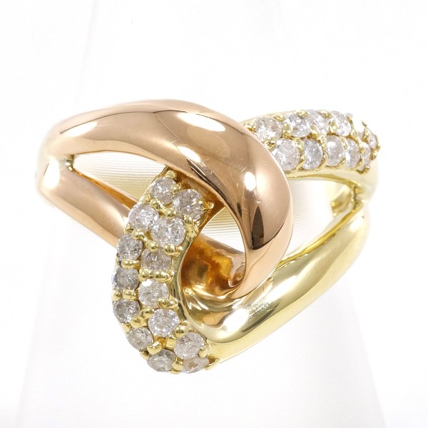 K18 18金 YG イエローゴールド リング 指輪 14号 ダイヤ 0.14 カード  