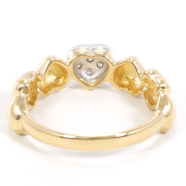 PT900 プラチナ K18YG リング 指輪 11号 ダイヤ 0.03 総重量約3.6g  