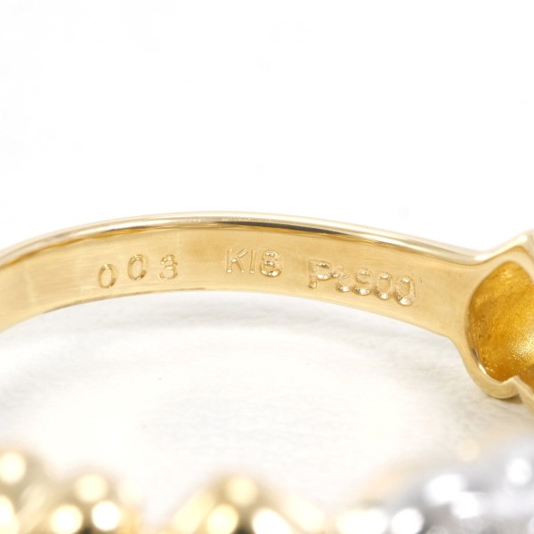 PT900 プラチナ K18YG リング 指輪 11号 ダイヤ 0.03 総重量約3.6g  