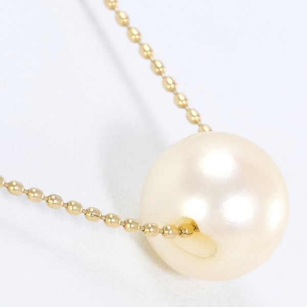 K18 イエローゴールド ネックレス パール 真珠7.5mm 8粒 一連 ワイヤー